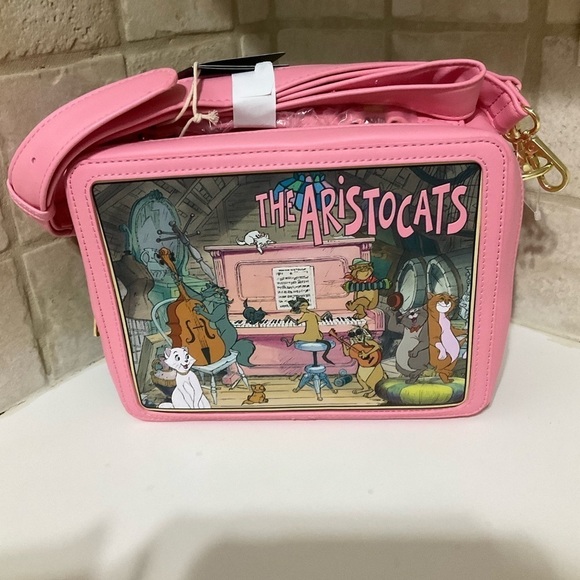Loungefly Disney The Aristocats Pink Musical Lunchbox Crossbody Bag NWT - Picture 3 of 8